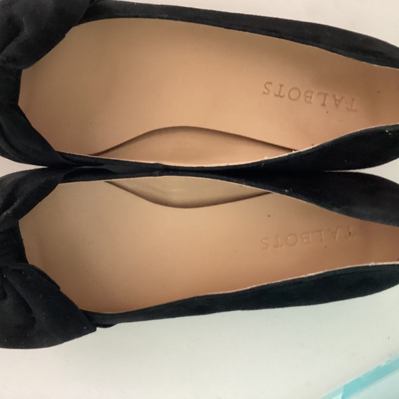 Talbots women’s black suede bow embellishments flats shoes 8.5 M - Picture 8 of 9